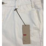 Levi's Levi’s Off White Cream Mid-Rise Shorts with Tan Stitching Raw Edge Fringe 14 Photo 3