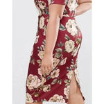 ASOS NWT  Burgundy Southern Floral Career Dress Size 2 Cottagecore Classic Fall Photo 2
