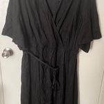 Simply Be Plus Size Black Faux Wrap Dress Knee Length US 28 UK 32 NWT Photo 0