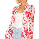 HOUSE OF HARLOWE 1960 x REVOLVE Yuliana Bed Jacket in Pink Reims Floral Sheer M White Size M Photo 0