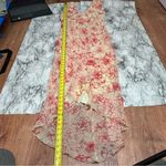 Vintage La Belle Y2K boho fairycore Floral Midi Dress Cream Pink size 7 90s Photo 5