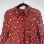 Natural Life  Terracotta Floral Print Button Up Shirt Long Sleeve Size M Photo 8
