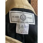Size M//Designer St John Metallic Champagne Gold Leather Pants High Rise Size M Photo 2
