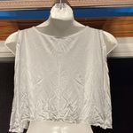 Black And White Cropped And Shoulder Cutout Half Sleeve Selfie Top Size Large Photo 1