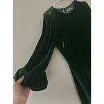 Reformation  Mountain Dress Velvet Emerald Green Ruffle Mini Dress Size 6 Party Photo 11