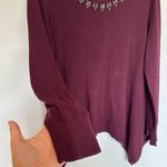 Simply Vera, Vera Wang Simply Vera Vera Wang Burgundy Sweater with Silver Accents Photo 3