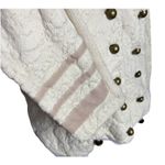 Free People  Cream Military Style Lace Knit Sweater Jacket Size Medium Womens Photo 2