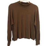 LNA Brown Rust Ribbed Women Turtleneck Long Sleeve Top Size XS Photo 0