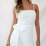 Selfie Leslie  NEW Blossom Back-Knot Bow Mini Wrap Dress White M Photo 0