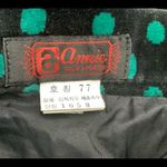 Annie Griffin Polka Dot Velvet Pencil Skirt Black Green‎ Photo 4