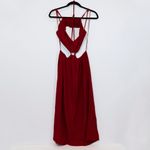 Fifth & Mode O-Ring Cut Out Linen Blend Tank Strap Midi Dress Red 2 Photo 3