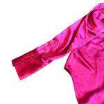 Good American  Bright Pink Satin Button-Down Shirt Top Blouse Size Medium Women's Photo 8