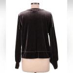 Madewell Dark Grey Metal Velvet Balloon Sleeve Sweatshirt Size Medium M Photo 3