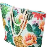 CACTUS, PINEAPPLES AND FLOWERS OH MY! LARGE TOTE BAG Photo 0