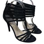 Nine West Alderson 4" Heel Mesh Rhinestone Black Size 6.5 Strappy Photo 0
