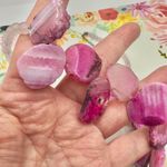 Barse Pink Slice Agate & Rose Quartz Sterling Silver Necklace Photo 9