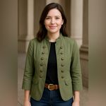 Olive Green Military Style Jacket Size M Photo 1