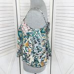 Elodie Tribal Print Tie Back Cropped Tank Top Y2K Teal Multi Size Small Photo 1