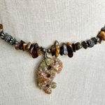 kokopelli unakite and tigers eye choker necklace Photo 0