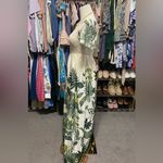 Coolples Made in Italy maxi dress featuring a smocked bodice, short sleeves. Size L Photo 2