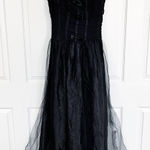Loralie Original Vintage Sleeveless Black Lace Tulle Gown Size 12 Photo 0