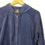 Aerie Hoodie Women XXL Blue Velour Crop Zip Up Raglan Sleeves Pockets Lounge Photo 3