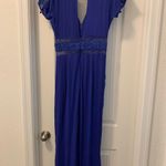 The Jetset Diaries  Iris Blue Jumpsuit Size 6 Crochet Embellishments Photo 5