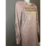 Love New York Hoodie Dress Womens Small Pink Brooklyn Athletics NYC Lace Up Photo 2