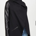 Spanx  Drape Front Faux Leather Convertible Jacket Black Size XL Photo 0