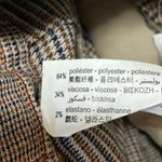 ZARA Brown Houndstooth Plaid High Waisted Straight Leg Trousers Dress Pants Sz M Photo 4