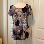 Dress Barn Womens Tops Summer Short Sleeve Casual Loose Blouse Fashion Round Neck Size L Photo 1