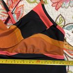 MYNAH womens size large sunset waves ruffle tankini removable padding NWT Black Photo 3