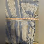 Entro  blue striped wrap dress ruffle skirt size M Photo 4