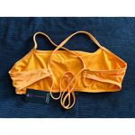No Boundaries  Orange/White Crocheted Bikini Top Size‎ XL Straps Tie Lined Photo 3