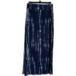 a.n.a  Tie-Dye Jersey Maxi Skirt Side Slit Casual Navy White Womens Small Photo 3