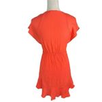 Lush Clothing Lush hot coral orange flutter sleeve wrap Mini dress summer coquette cowgirl Photo 6