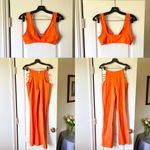 I am gia I.AM.GIA Lucid Set Cutout Crop Top Pants Orange Medium EUC Photo 1