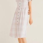 Mango MNG Pink Plaid Vinyl Dress Size 8 New With Tags Photo 0