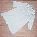 Vintage powder blue sheer sleepwear gown & button up matching robe silky detail Size L Photo 0