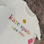 Kate Spade NWT  New York Rainbow Ombré Logo  Graphic Tee | White | Size M Photo 1