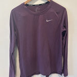 Nike Dri Fit Long Sleeve Running Shirt Purple Mesh Accents Athletic Top M Photo 0