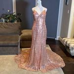 Women’s Pink Fully Sequined Mermaid Style Prom Party Dress Size M NWT Size M Photo 0