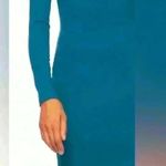 Susana Monaco $168  Sea Teal One Arm Long Sleeve Mini Jersey Dress NEW Medium Photo 2
