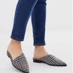 ASOS  plaid pointed toe mules‎ size 6 Photo 0