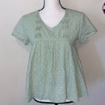Love Olive Co sage green polka dot pleated peplum blouse Size XS Photo 0
