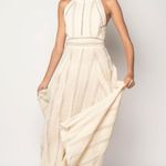 Anthropologie Z & L Bohemian Goddess Golden Slumbers Maxi Dress Medium Shiny Metallic Shimmer Photo 0