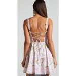 Showpo Amalie the Label Alix pink floral linen mini dress Size US 6 Pink & White Photo 8