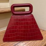 Maje NWT Embossed Croc Crocodile Leather Pyramid Handle Bag Red Strap Included Photo 1