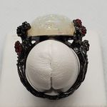 Sterling Silver Gray, Red, & White Floral Ring (6) Gray Photo 8