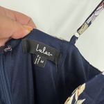 Lulus My Favorite Day Navy Blue Floral Print Tulip Skirt Midi Dress Size M Size M Photo 6